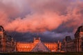 Louvre in sunset Royalty Free Stock Photo