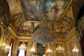 A majestic chandelier and painted ceiling Royalty Free Stock Photo