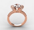 Lovable 18k rose gold round diamond ring Royalty Free Stock Photo