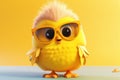Lovable Cute cartoon yellow chick. Generate Ai