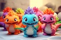 Lovable Cute dinosaurs kids. Generate Ai