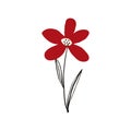 lovable cute red flower fir Valentines Day and Spring Holidays design