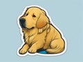 Lovable Golden Moments: Golden Retriever Contour Sticker Pack with Expressive and Cute Designs