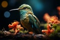 A lovable hummingbird depicted with animated charm and expressive eyes