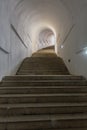 LOVCEN, MONTENEGRO - JUNE 2, 2019: Tunnel leading to Njegos mausoleum in Lovcen national park, Monteneg