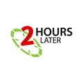 Two hours later with Clock Icon. Vector Illustration on white background Royalty Free Stock Photo