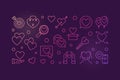 Love Addiction vector colored outline illustration or banner Royalty Free Stock Photo
