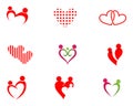 Love adoption baby care logo and symbols vector