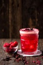 Love Affair cocktail alongside with fresh berry fruit Royalty Free Stock Photo