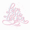 Love is in the air. Lettering. Handwritten romantic quote. Happy Valentine`s day. Holiday in February. Calligraphy Royalty Free Stock Photo