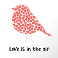 Love is in the air bird Valentine poster