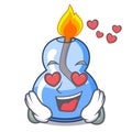 In love alcohol burner mascot cartoon