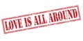 Love all around red stamp Royalty Free Stock Photo