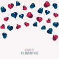 'Love is all around you' card. For Valentine's Day Royalty Free Stock Photo