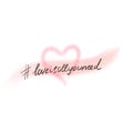 Love is all you need text drawn by hand on heart background. Hashtag for social networks, instagram, facebook