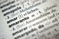 Love Amar Lieben Spanish German Dictionary Royalty Free Stock Photo