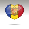 Love ANDORRA symbol. Heart flag icon. Vector illustration.