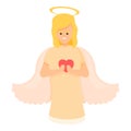 Love angel icon, cartoon style Royalty Free Stock Photo