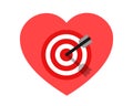 Love arrow is hitting and striking target Royalty Free Stock Photo