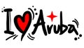 Love Aruba message Royalty Free Stock Photo