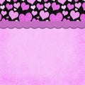 Love background with heart on grunge pink with a ribbon Royalty Free Stock Photo