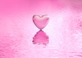 Love background heart on water