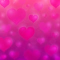 Love background with pink hearts. Valentine`s Day texture. Heart background. Vector illustration Royalty Free Stock Photo