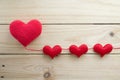 Love Background Red heart on wooden background Royalty Free Stock Photo