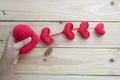 Love Background Red heart on wooden Royalty Free Stock Photo