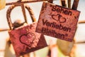 Love background with romantic love padlocks Royalty Free Stock Photo