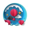 Love balloon illustration. Valentine s Day. Cloud, star, sky. Royalty Free Stock Photo