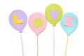 Love balloon paper cut on white background