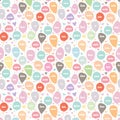 Love Balloon Seamless Pattern with Heart and Star