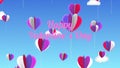 Love Balloons Background Animation for Valentines Day and Wedding.