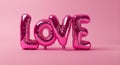 Love Balloons Sign on a pink background