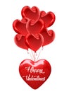 Love Baloon isolated on white, Ballon heart : red valentine love concept, Valentines day. ÃÂ±solated.