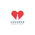 Love and bar negative space logo design Royalty Free Stock Photo