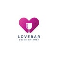 Love and bar negative space logo design Royalty Free Stock Photo