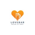Love and bar negative space logo design Royalty Free Stock Photo
