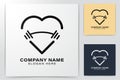 love barbel gym. fitness community logo Ideas. Inspiration logo design. Template Vector Illustration. Isolated On White Background Royalty Free Stock Photo
