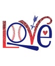 Love baseball graphic Royalty Free Stock Photo