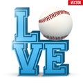 Love baseball inscription. Royalty Free Stock Photo