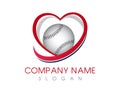 Love baseball logo Royalty Free Stock Photo