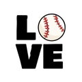 Love baseball sport design. Baseball ball and typography print