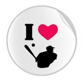 Love Baseball Sticker (STICKER SERIES) Royalty Free Stock Photo