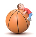 Love Basketball. 3D Cartoon Character Illustration