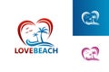 Love Beach Logo Template Design Vector, Emblem, Design Concept, Creative Symbol, Icon