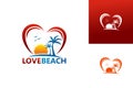 Love Beach Logo Template Design Vector, Emblem, Design Concept, Creative Symbol, Icon