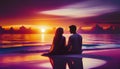 a love beach together relationship romantic couple travel sunset beauty relaxation coast paradise dating resort relax romance Royalty Free Stock Photo