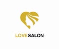 Love beauty salon logo design vector, Salon logo template